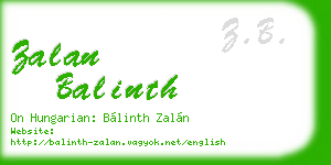 zalan balinth business card